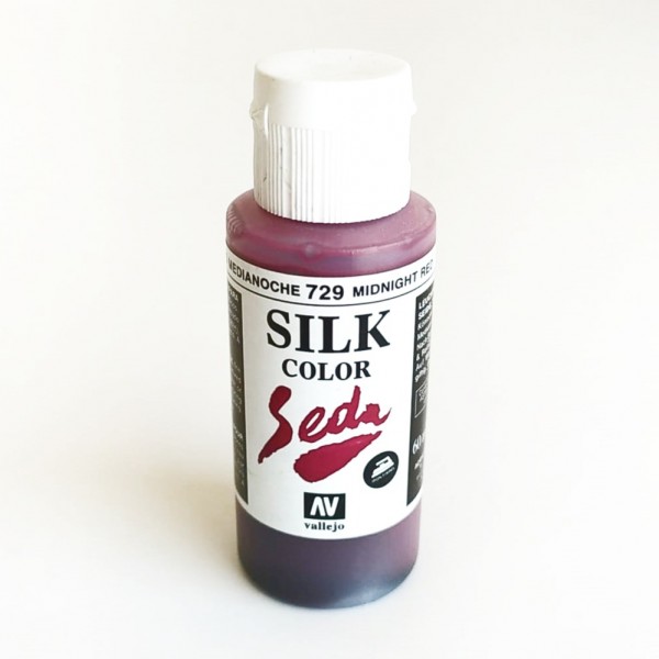 Pintura Para Seda Silk Color Vallejo Número 729 Color Rojo Medianoche 60ml