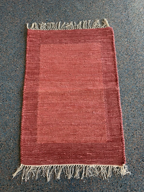 Cotton Rugs Red 1 Rug 60x90cm 100% Cotton Made in India