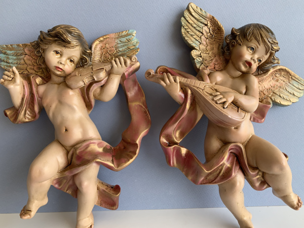 Pair of aged angels