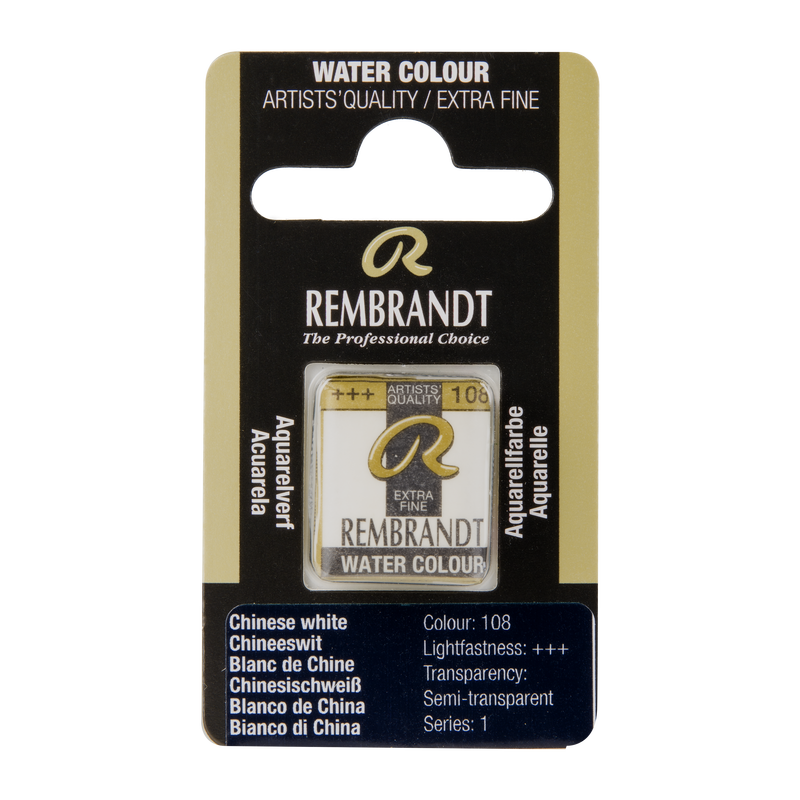 Watercolor Rembrandt Watercolor Paste 1/2 Godet Series 1 No. 108 China White