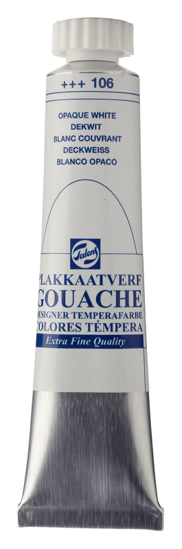 Talens gouache extra fine, 20 ml tube Opaque White Nº 106