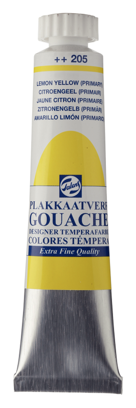 Talens gouache extra fine, 20 ml tube Lemon Yellow Primary Nº 205