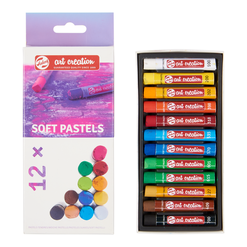 Art Creation Set mit 12 runden Stiften in Soft Pastel