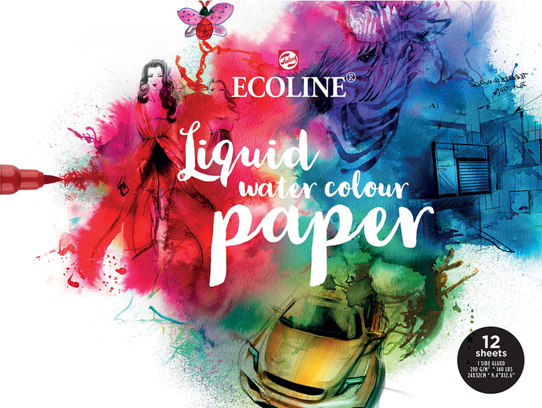 Ecoline Talens Liquid watercolor pad 300gr 24x32cm 12 Sheets