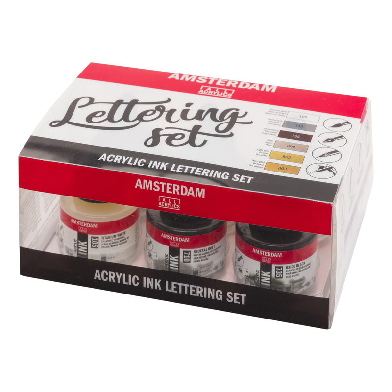 Amsterdam Lettering-Acryltinten-Set 6 x 30ml