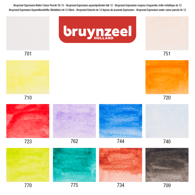 Bruynzeel Box of 12 watercolor pencils Expression Series