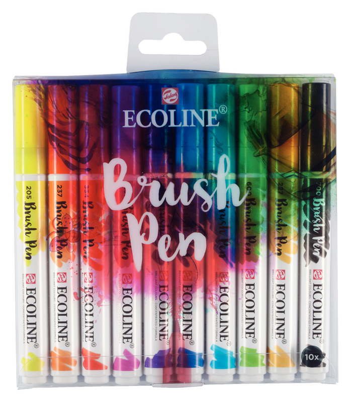 Talens Set of 10 Brush Pen Ecoline markers