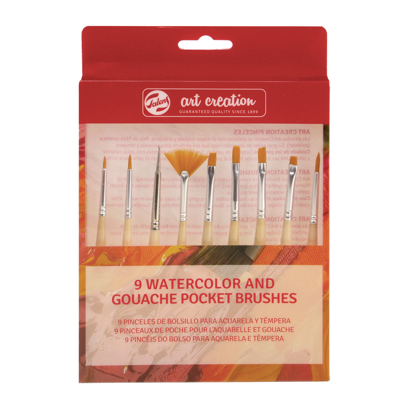 Art Creation Set of 9 Watercolor and Gouache brushes