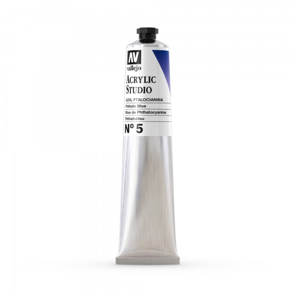 Acrylic Studio Vallejo Tube 58ml Number 5 Color Phthalo Blue