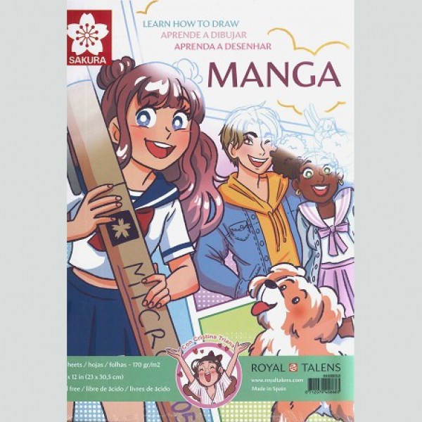 Sakura Talens Manga zeichnen lernen mit Cristina Triana 170gr 23x30 5cm 40 Blätter