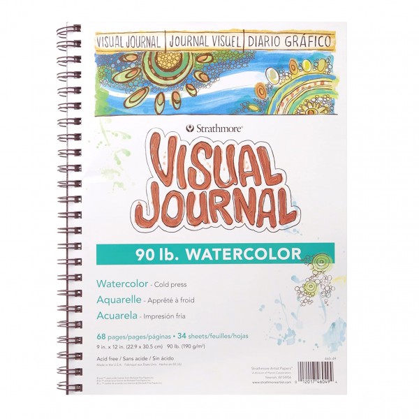 Strathmore Visual Journal Pad for Watercolor 190gr 22 9x30 5cm 34 Sheets