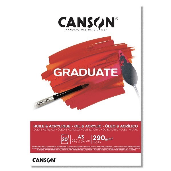 Canson Graduate Pad for oil and acrylic 290gr A3 20 Sheets
