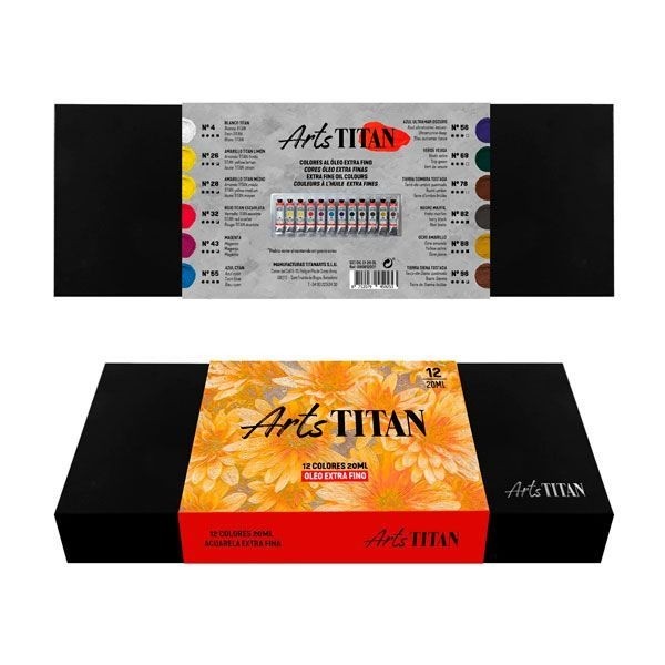 Arts Titan Box Extra Fine Oil 12 tubes 20 ml