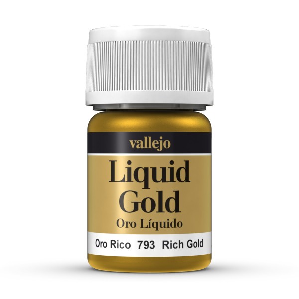 Vallejo Flüssiges Gold Farbe Flüssiges Gold nº 793 Reiches Gold 35ml