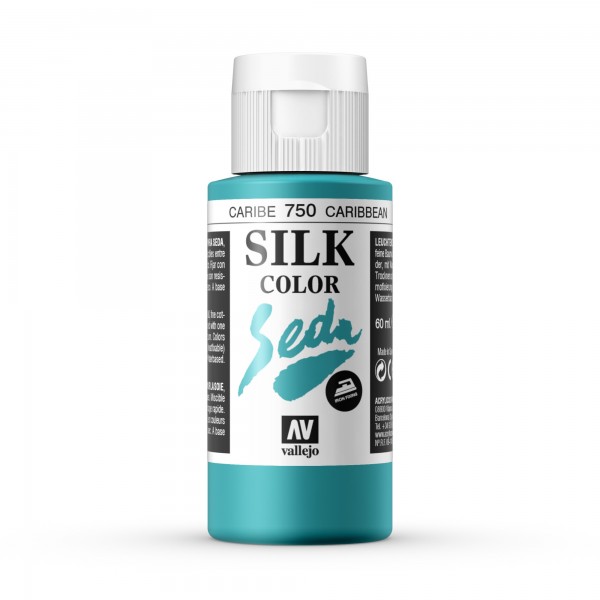 Silk Silk Paint Silk Color Vallejo Number 750 Color Caribbean 60ml