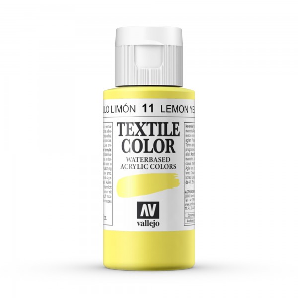 Vallejo Color Textile Paint Number 11 Color Lemon Yellow 60ml