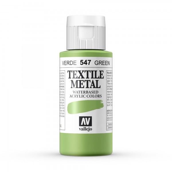Vallejo Metallic Color Textile Paint Number 547 Color Metallic Green 60ml