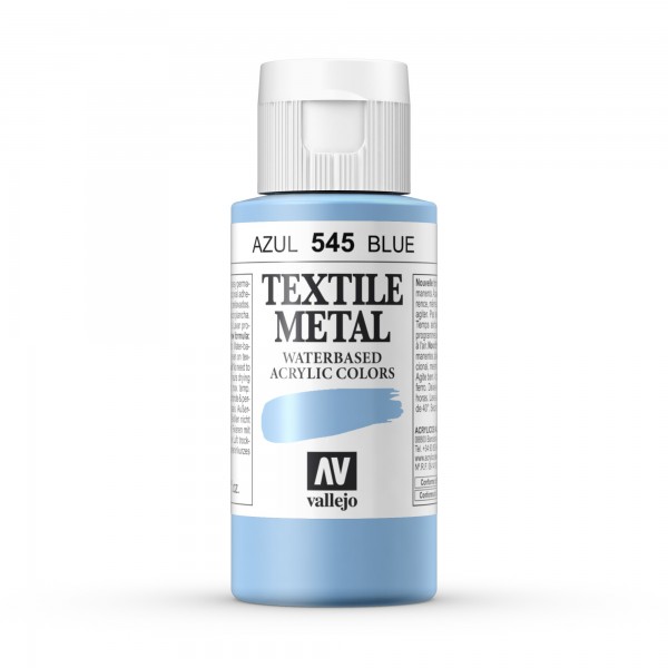 Vallejo Metallic Farbige Textilfarbe Nummer 545 Farbe Metallic Blau 60ml