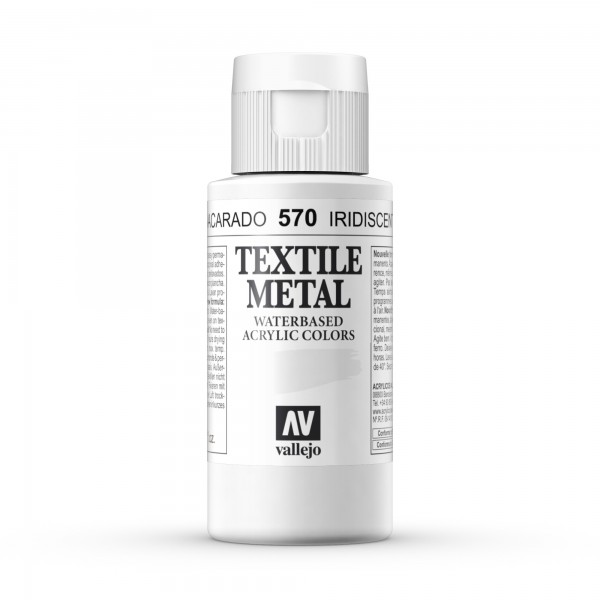 Vallejo Metallic Color Textile Paint Number 570 Color Pearlescent 60ml